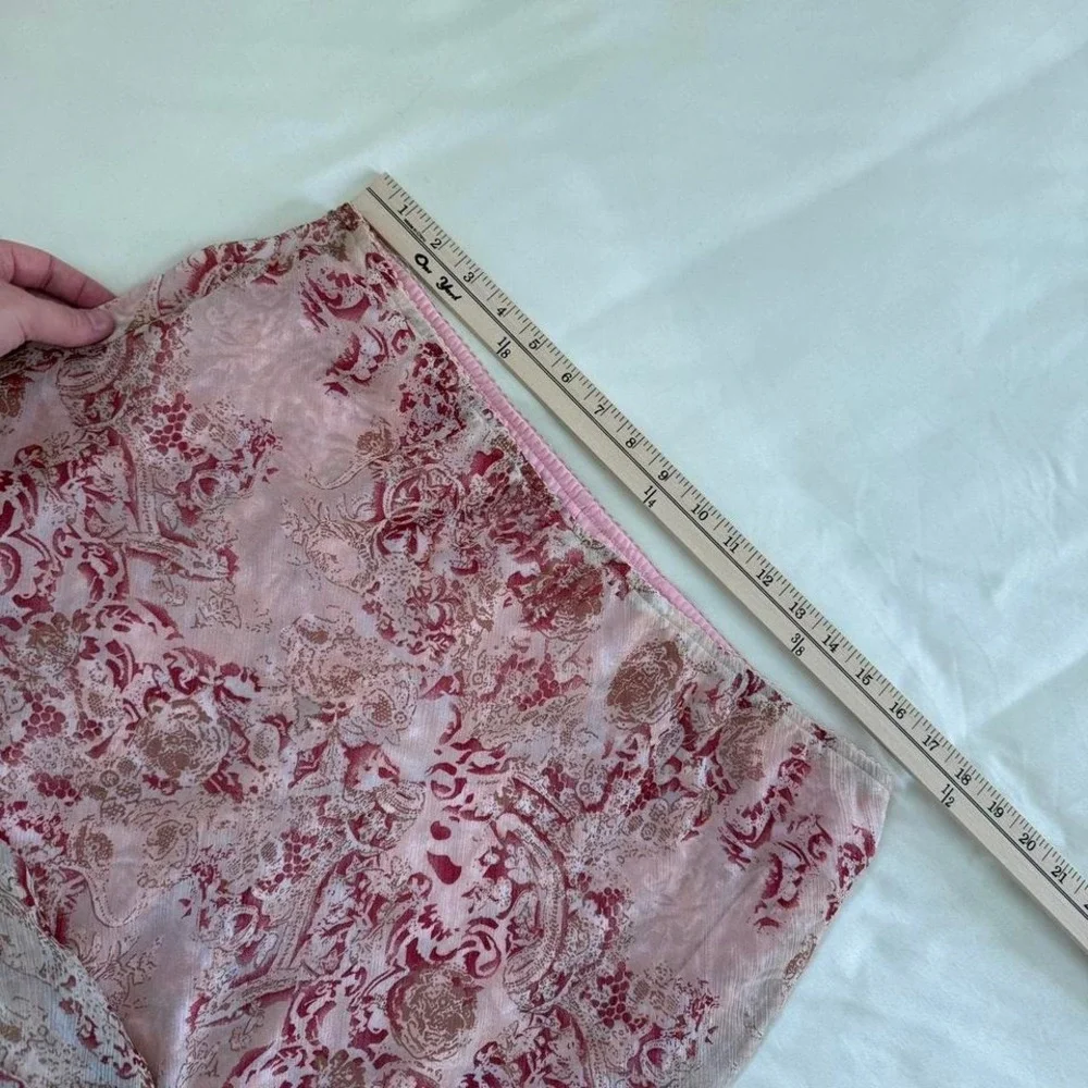 Pink floral midi skirt  Y2K floral midi‎ skirt Notations size xl